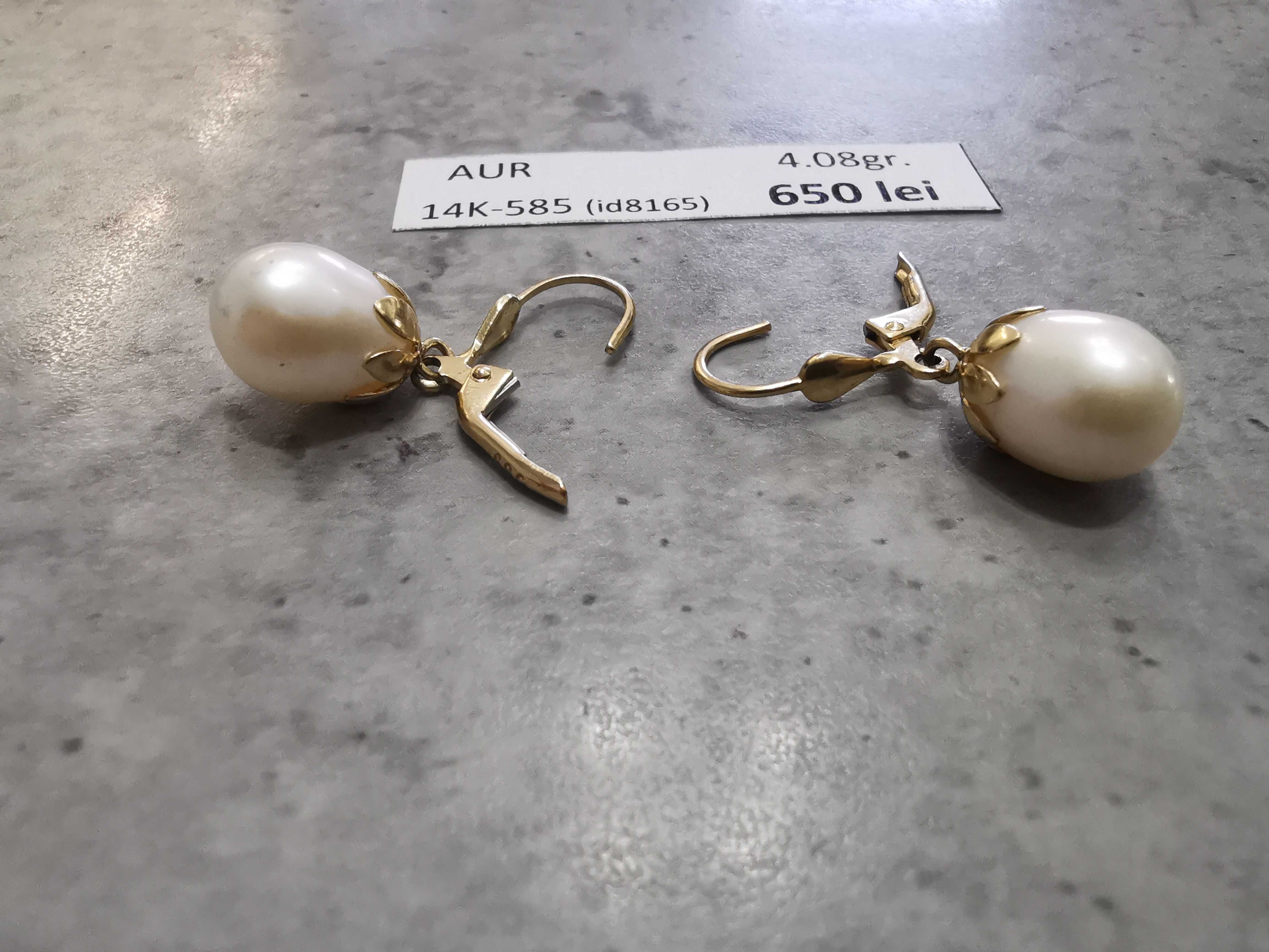 Cercei aur 14 Karate cu perle (4.08 grame) ID8165