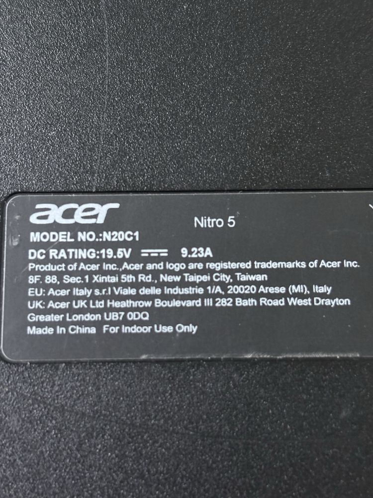 геймарски лаптоп acer nitro 1660ti 6gb i7 10750 16gb ram