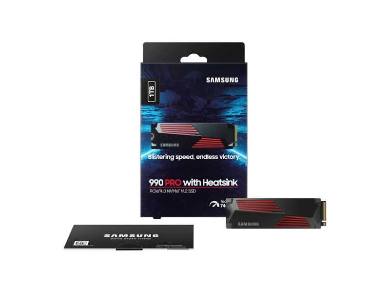 Новый SSD NVMe Samsung 990 PRO 1TB. С радиатором. Скорость до 7450 MB.