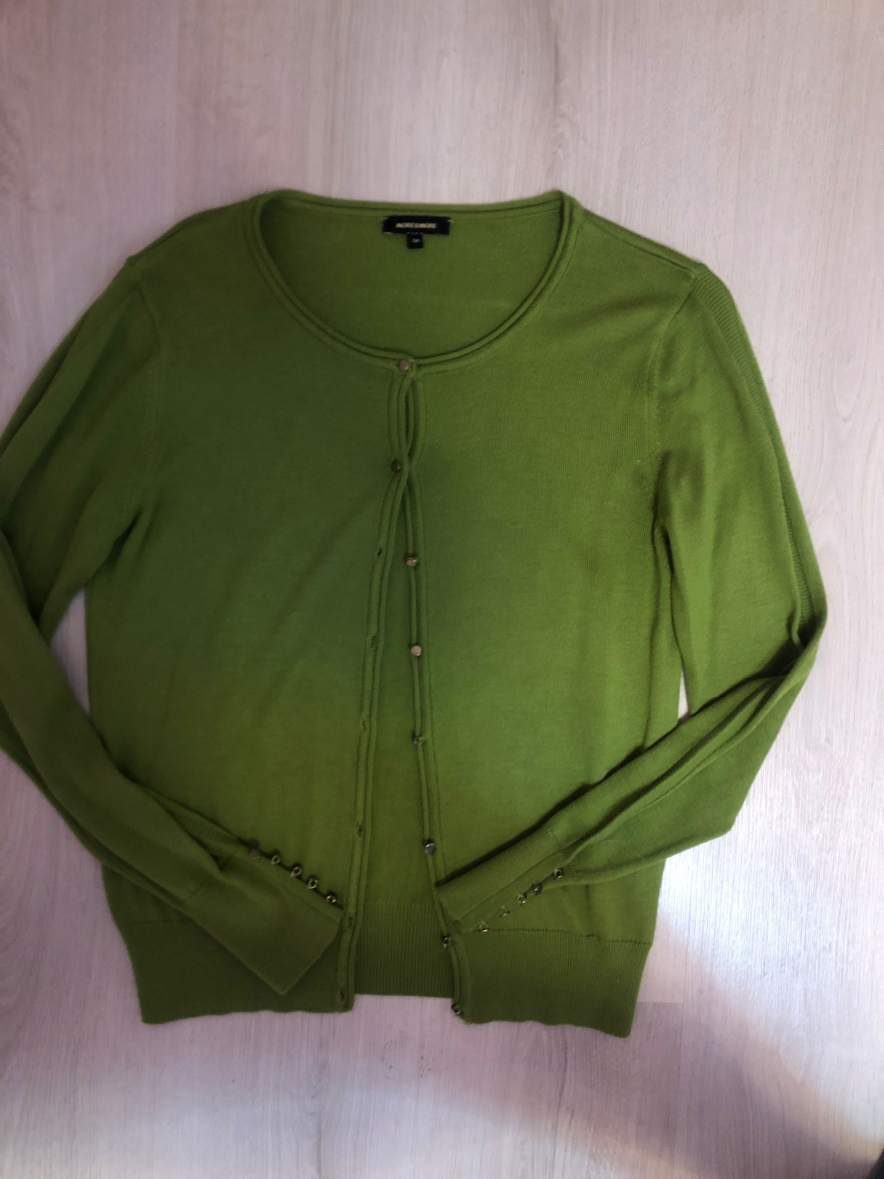 Cardigan fin dama verde