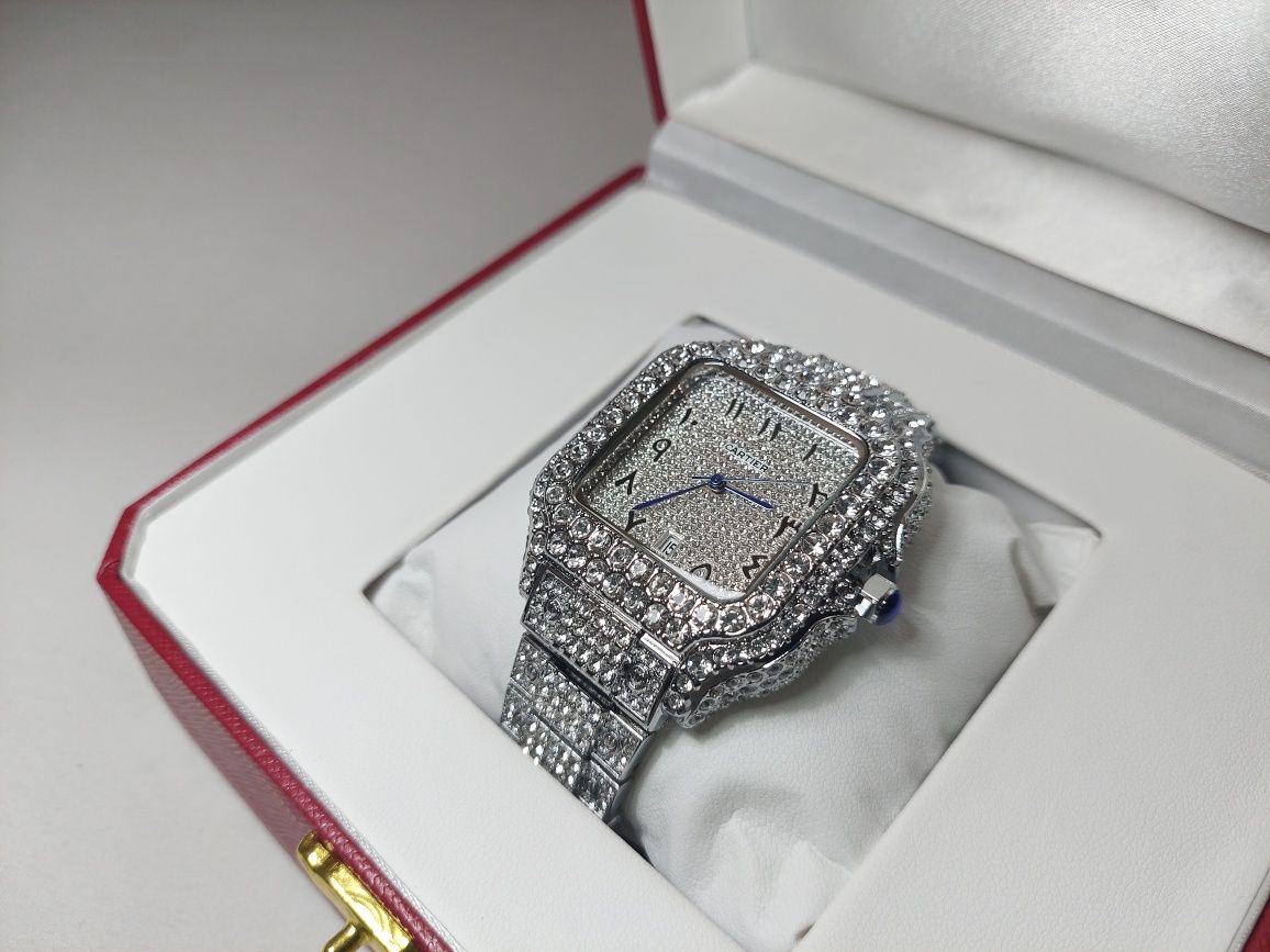 Ceas Cartier full box Moissanite VVS cadou calitate premium
