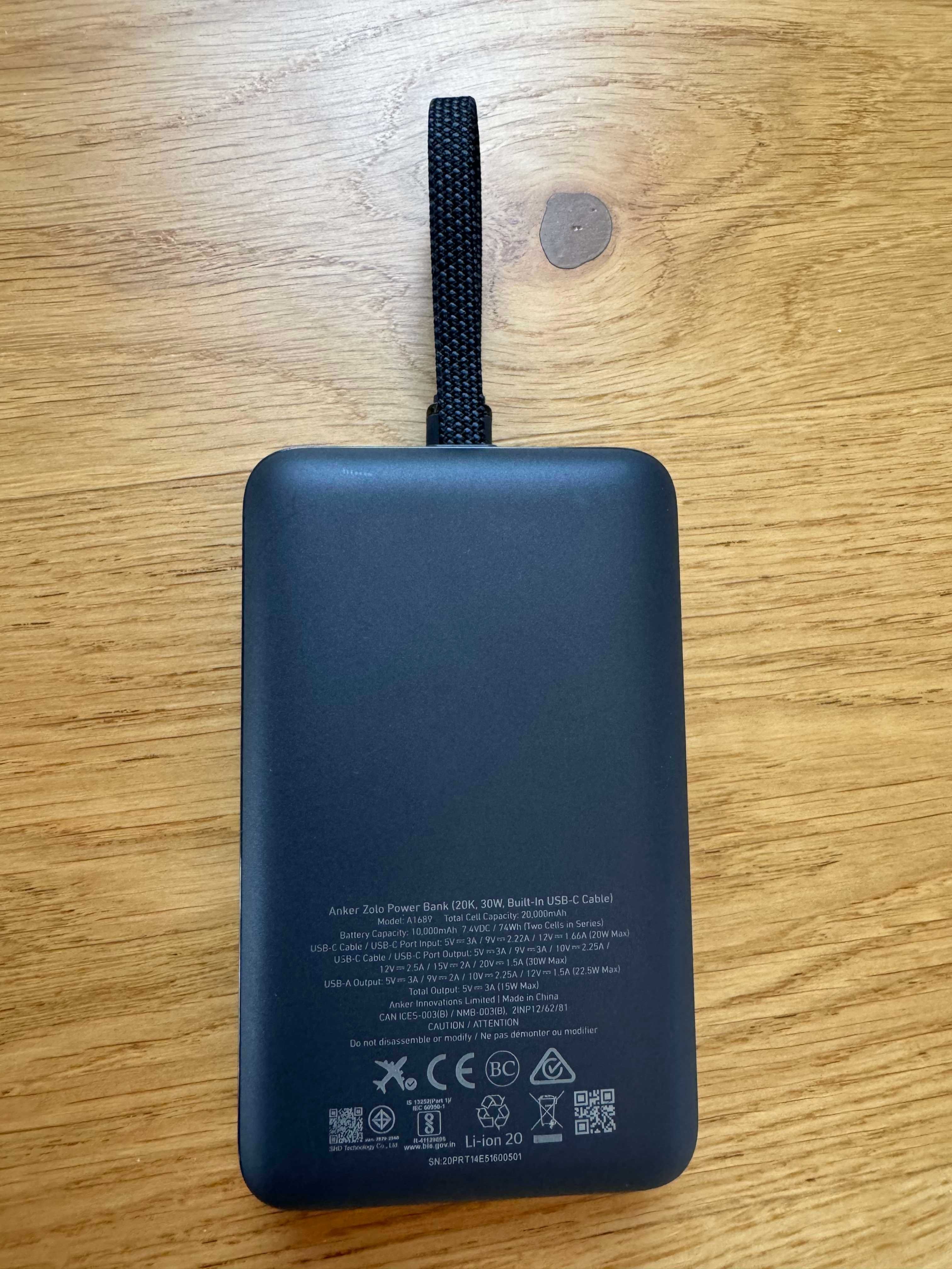 Външна батерия Anker Zolo Power Bank 30W 20000 mAh