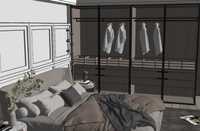 Randare dormitor complet cu dressing skp - sketchup