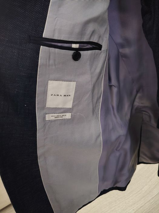 Costum bărbați de in albastru