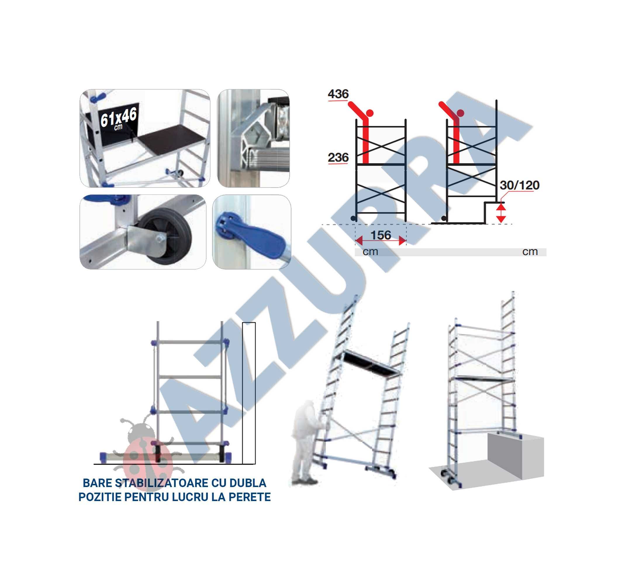 Scara universala telescopica din aluminiu h max lucru 660 cm