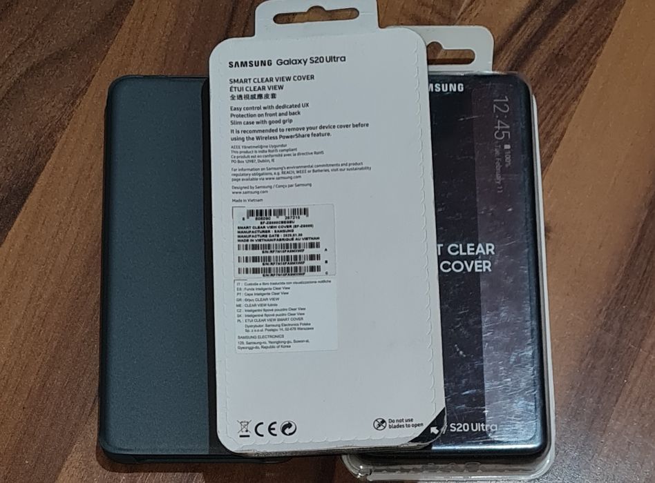 Husa flip activa originala Samsung Smart Clear View Cover S20 Ultra 5G