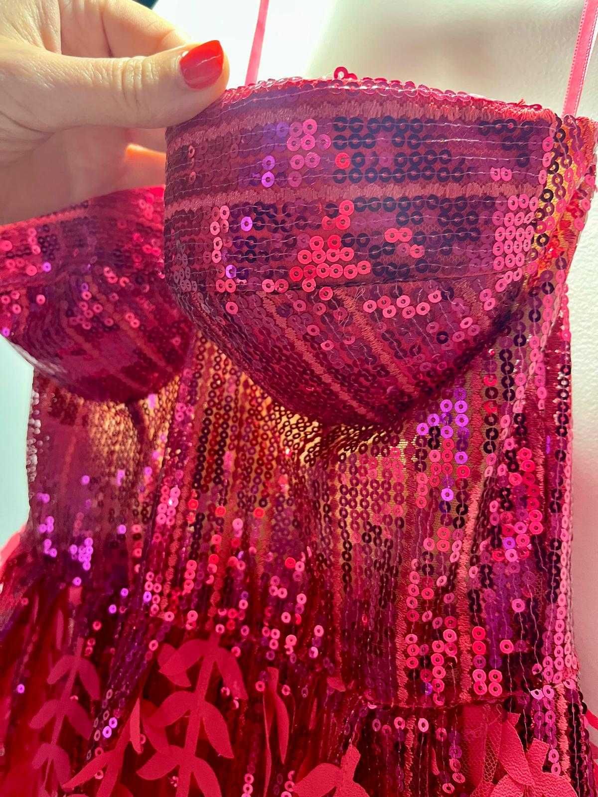 Rochie de bal/ de seara cu aplicații florale Elisabetta Franchi noua