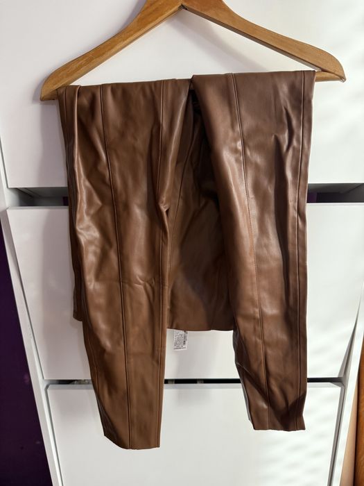 Кафяв кожен клин zara