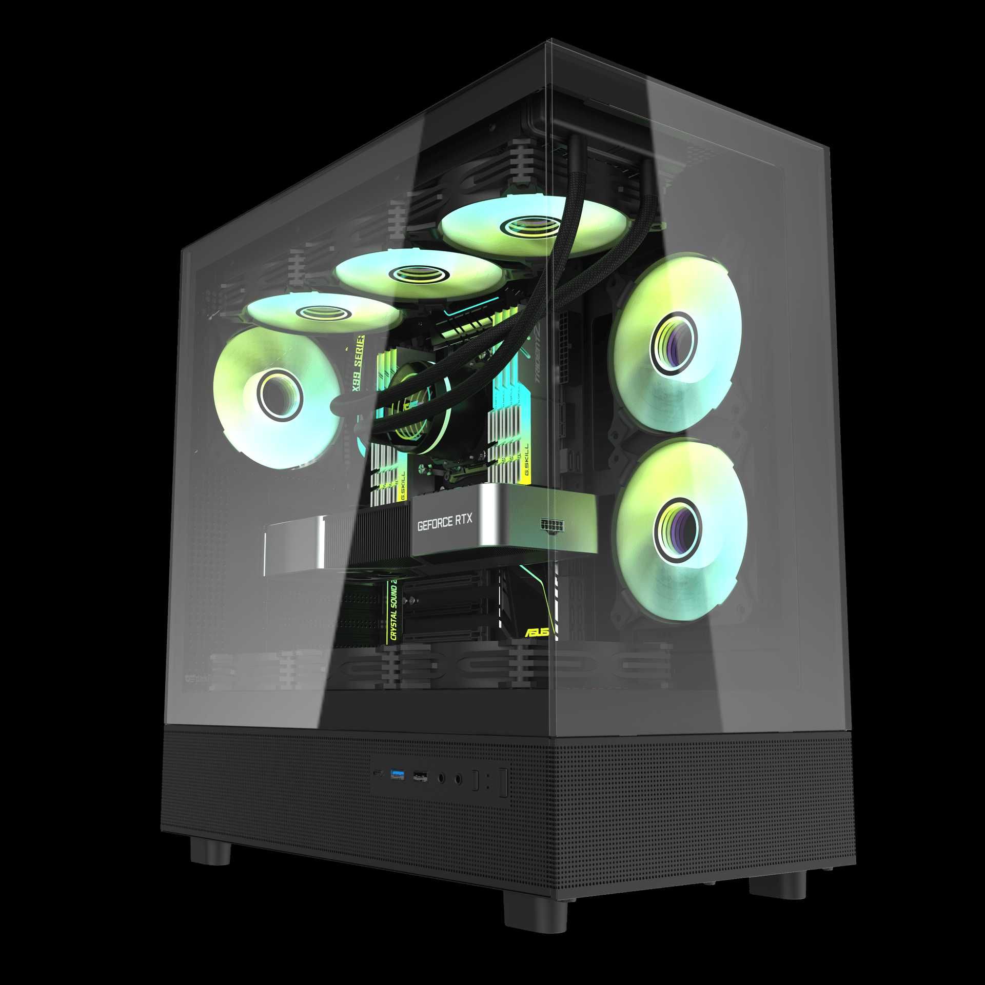 [НОВЫЙ] Корпус DarkFlash DPX90 BLACK (with 4 fans)