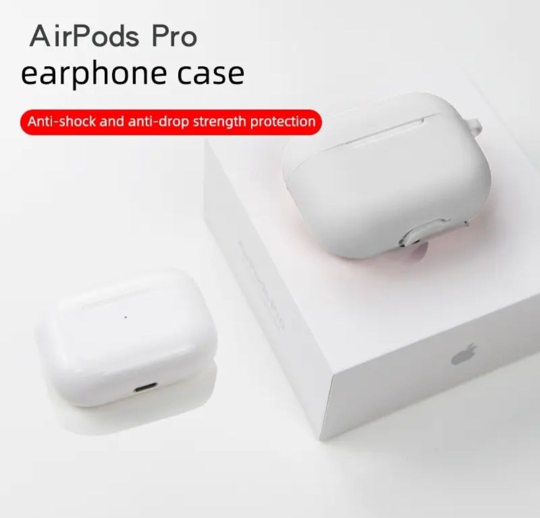 AirPods pro casti husa alba