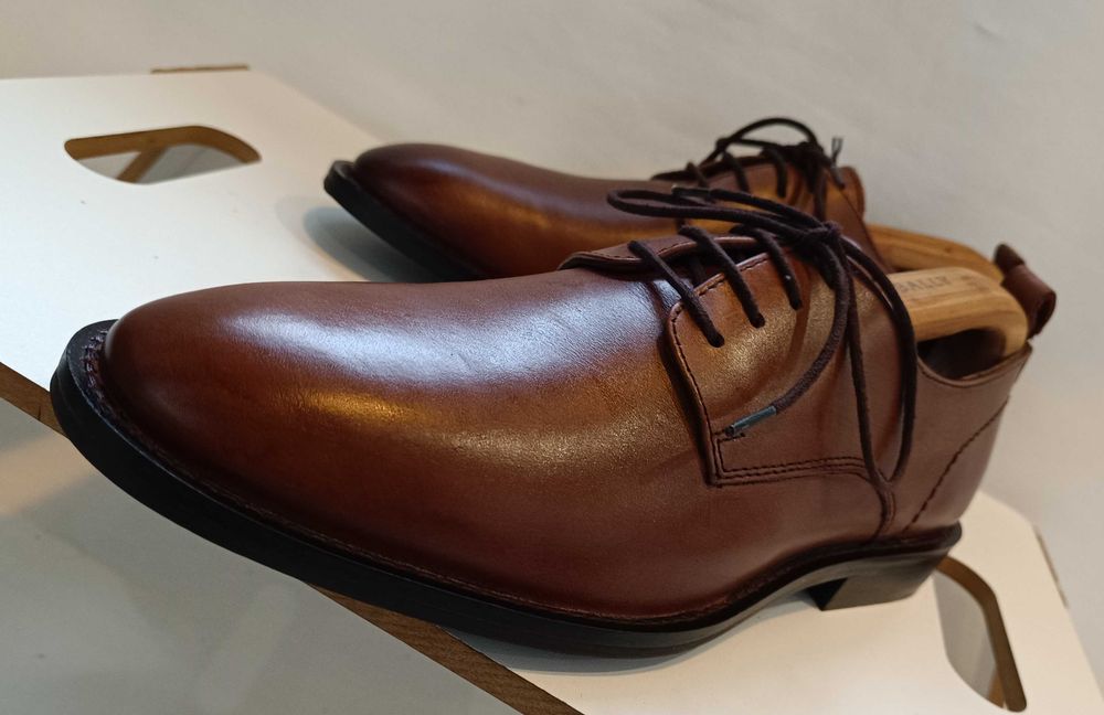 Pantofi derby 40 plain toe ZIGN London NOI piele naturala