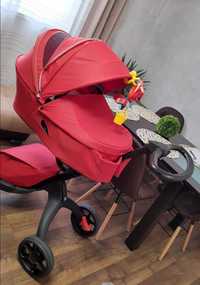 Stokke Xplory X + кош за новородено Ruby Red