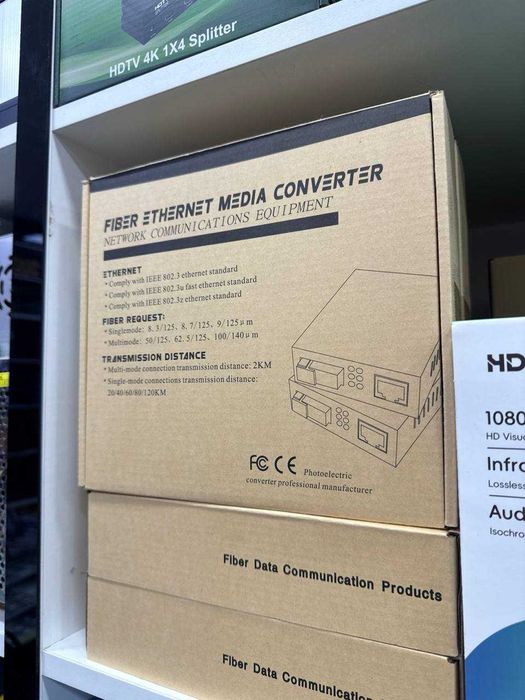 Медиа конвертер гигабитный оптический, 3 км, SC 10/100/1000 км.