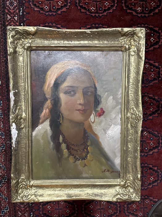 Portret tanara semnat S Bogdanovici