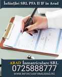 infiintare / modificare / radiere SRL PFA II si IF