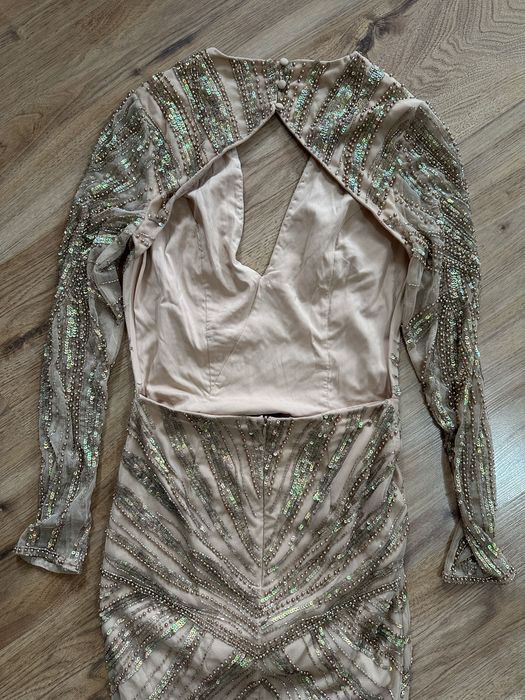 Asos Luxe дълга пайетена празнична парти рокля