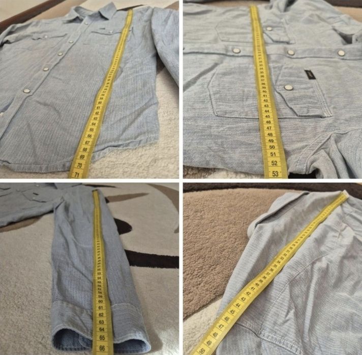 Camasa de blugi, bărbaţi, Lee, Slim Western Albastru, M / L