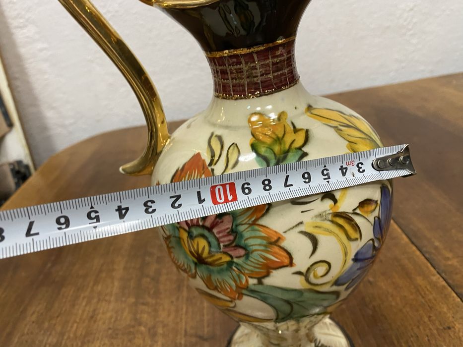 Белгийска декоративна кана H Bequet Quaregnon, модел 685 ваза от порце