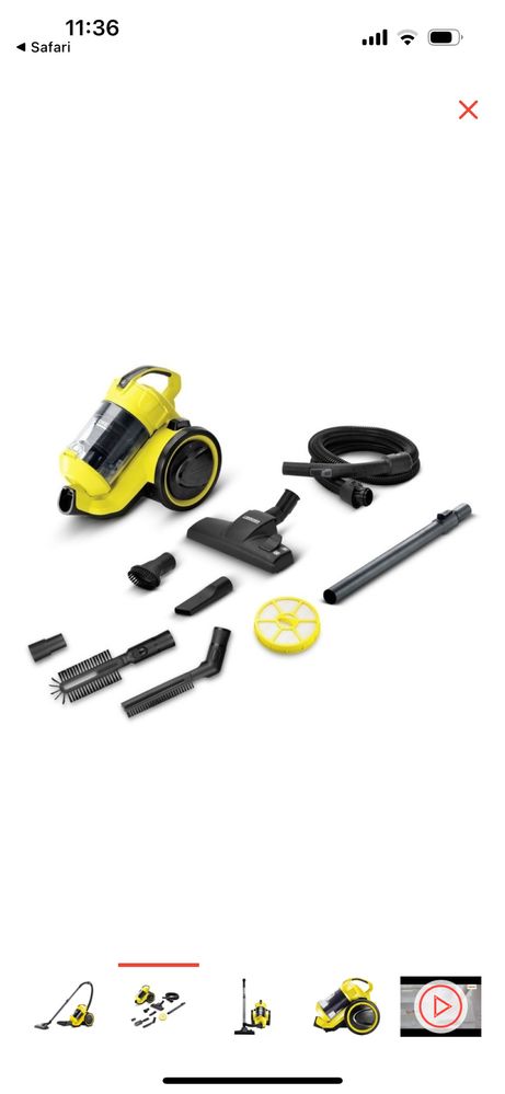 Пылесос Karcher vc 3 plus желтый