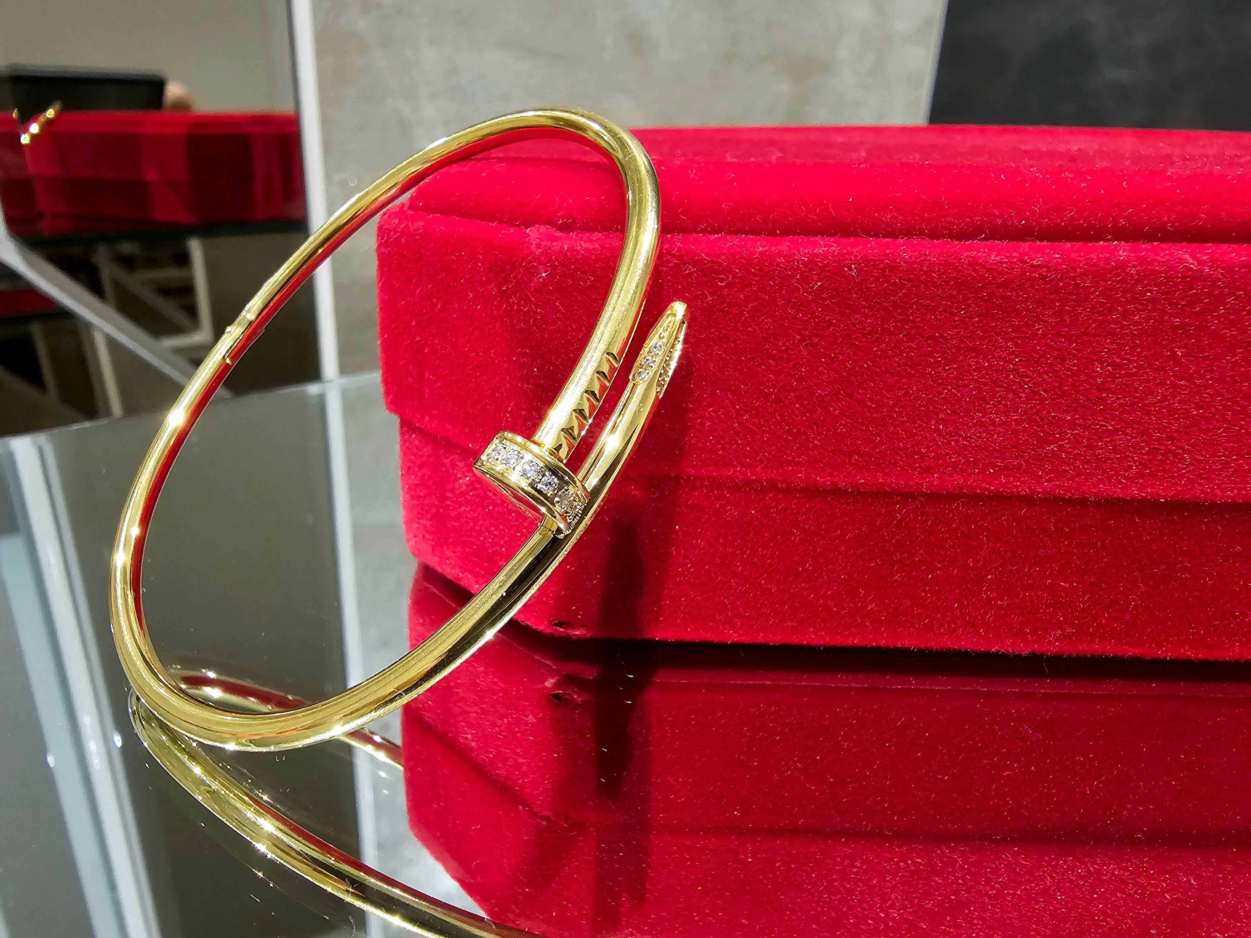 CARTIER Nail Juste un Clou Small Thin Gold Diamonds Гривна Пирон