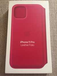 Husa piele Iphone 11 pro leather folio raspberry NOUA SIGILATA