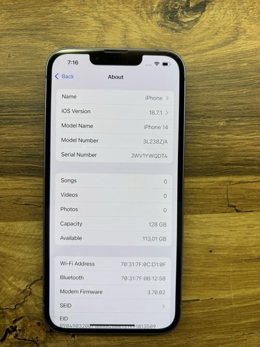 Iphone 14 128GB син