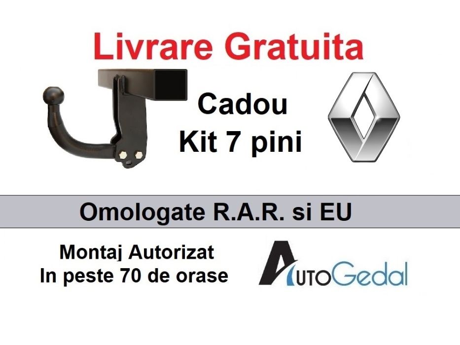 Carlig Remorcare RENAULT Laguna - Omologat RAR si EU -Montaj Autorizat