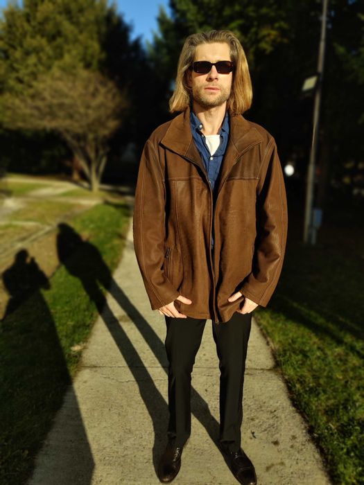 Geaca piele naturala vitel barbati Maro 2XL - XXL -3XL 54-56  C&A NOUA