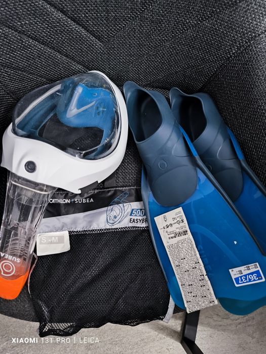 Set snorkeling masca  easybreath si labe de inot