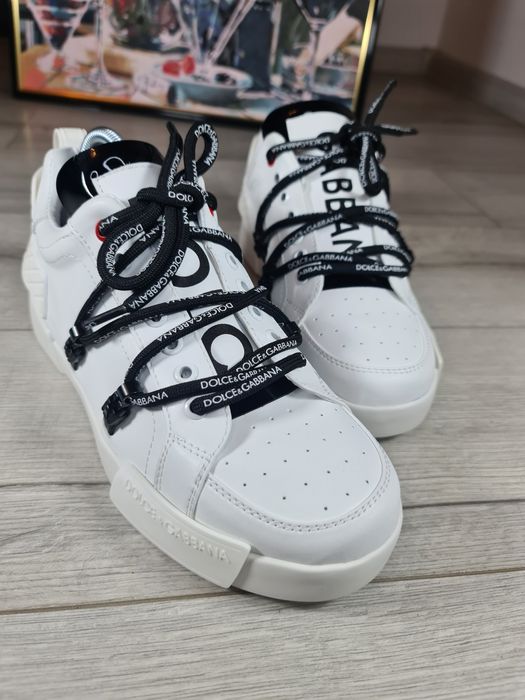 Sneakers-DG-Portofino-Albi-Premium-Noi-Breloc-LV-Cadou-Transp-Gratuit