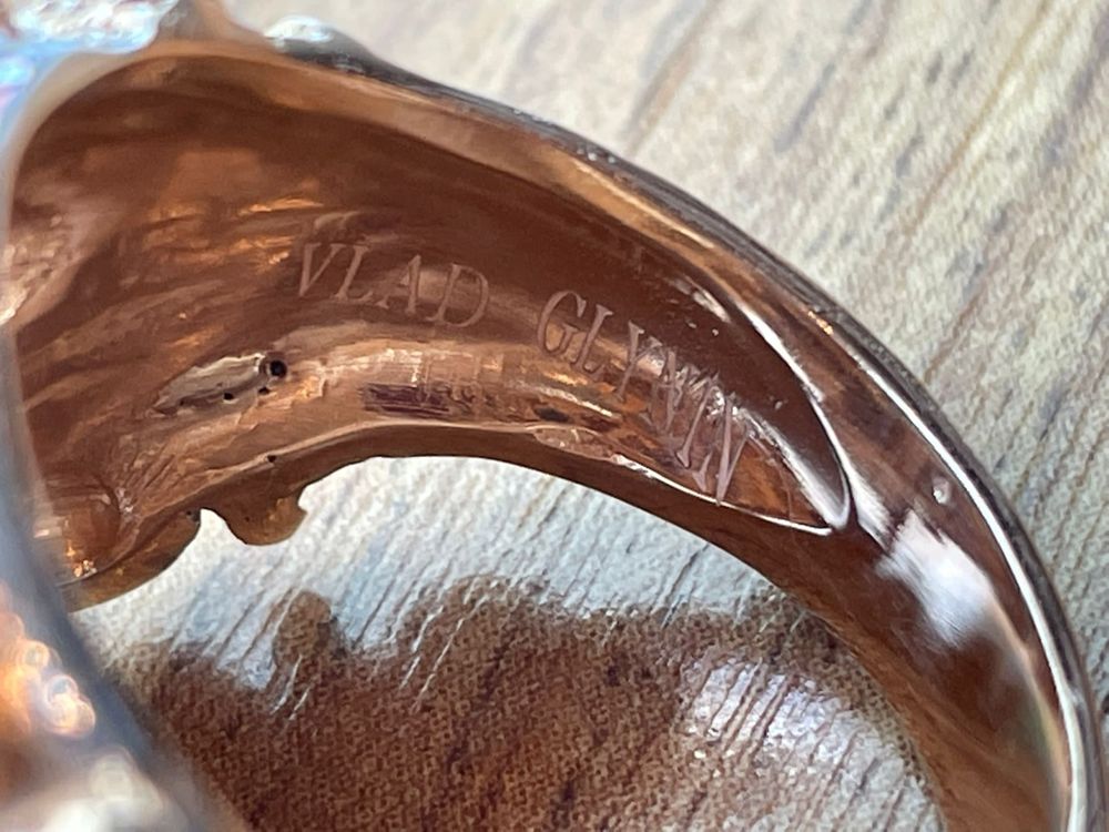 Inel aur 18 k  craniu Memento Mori Skull Italia designer Vlad Glynin