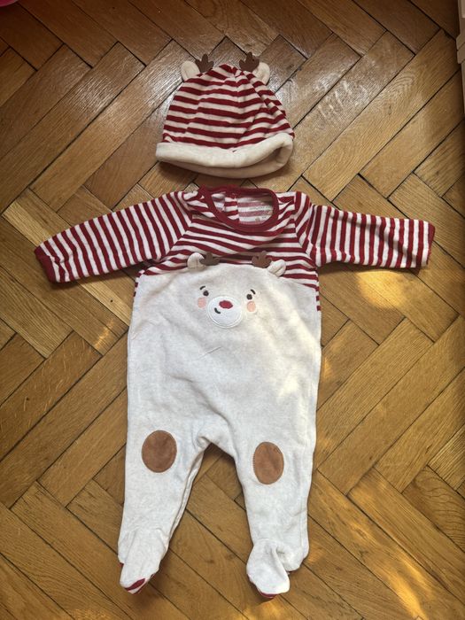 Lot doua salopete si o rochita craciun 6 luni sergent major