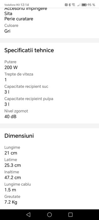 Storcător de legume și fructe