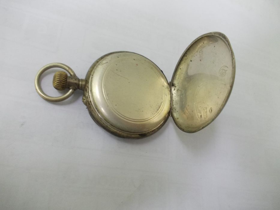 Ceas vechi de buzunar din argint JS&C defect