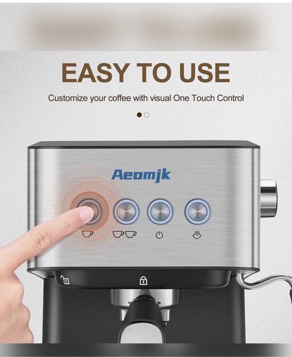 Aparat de cafea premium/Negru Inox