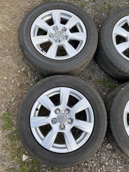 Jante aliaj 5x112 audi a4 a5 a6 cu anvelope de vara 225 55 16