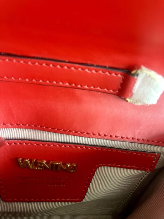 Valentino by Mario Valentino мини чанта-100 % естествена червена кожа