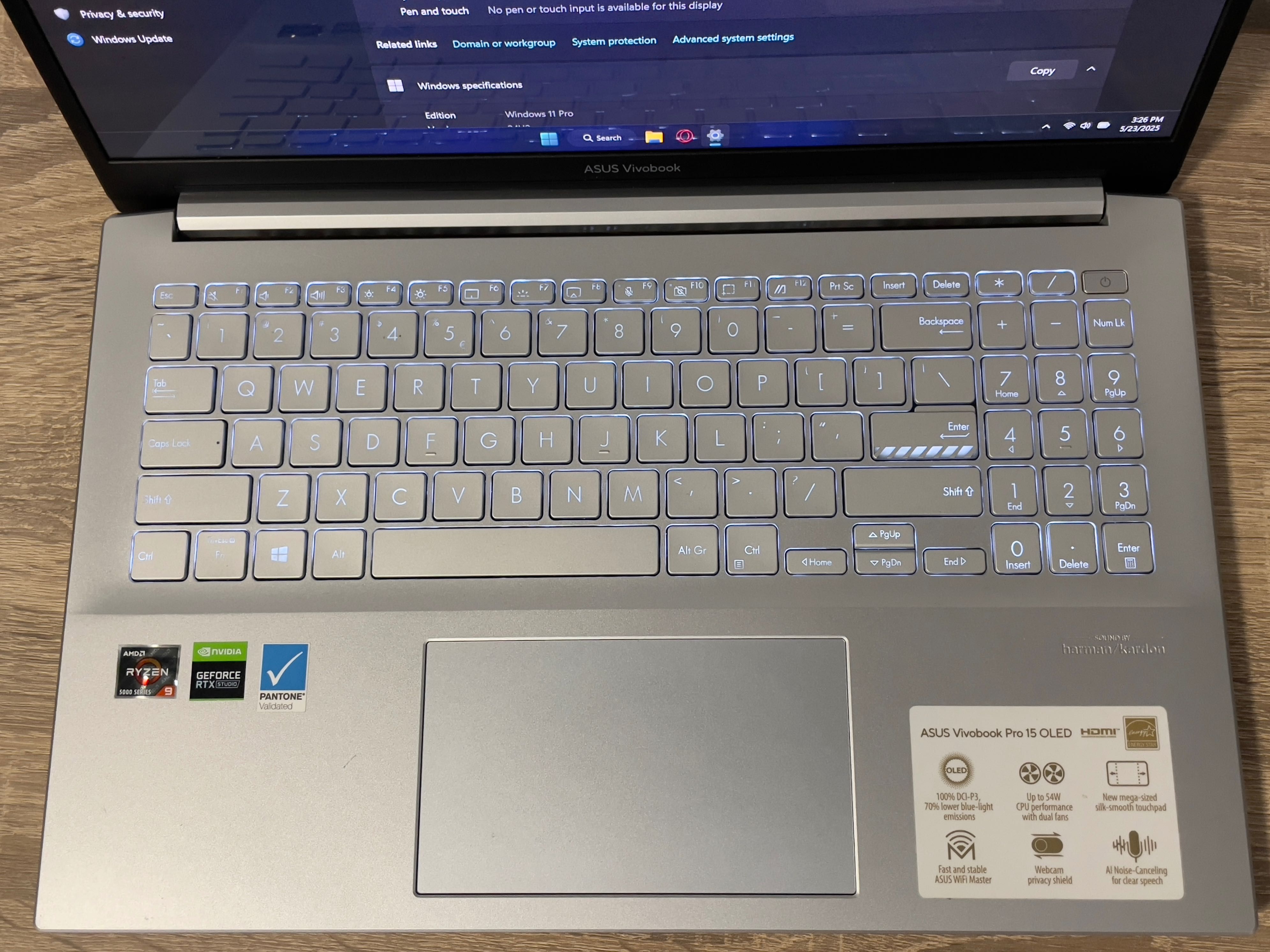 ASUS Vivobook Pro 15 OLED Ryzen 9 5900HX RTX 3050 SSD 512GB RAM 16GB