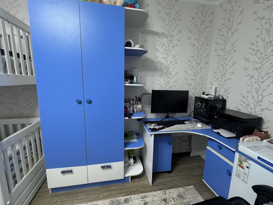 Детский шкаф синий цвет