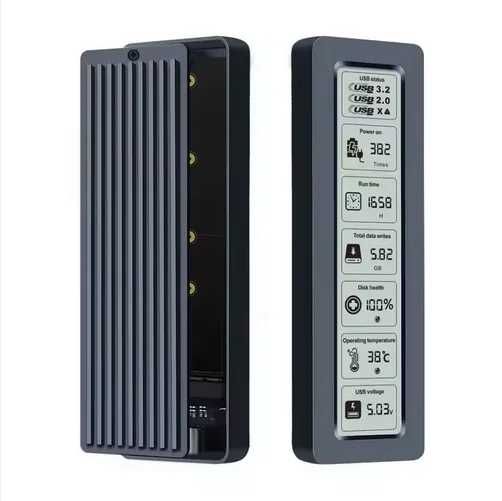 Adaptor SSD M.2 NVME la USB si Type C display LCD sentinel