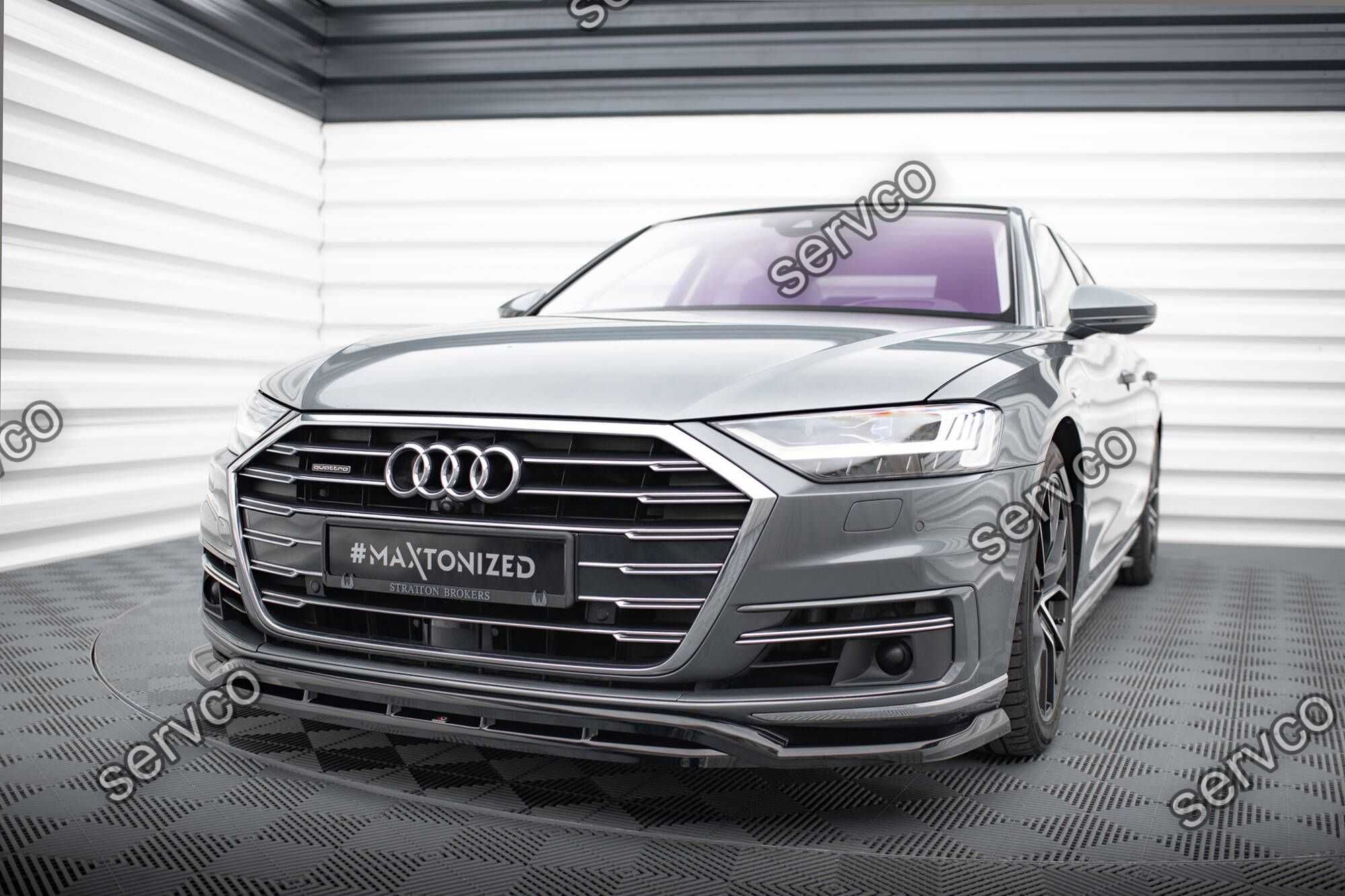 Prelungire splitter bara fata Audi A8 D5 2017-2021 v1 - Maxton Design