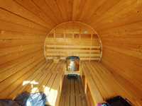 Sauna exterioara din lemn, complet utilata