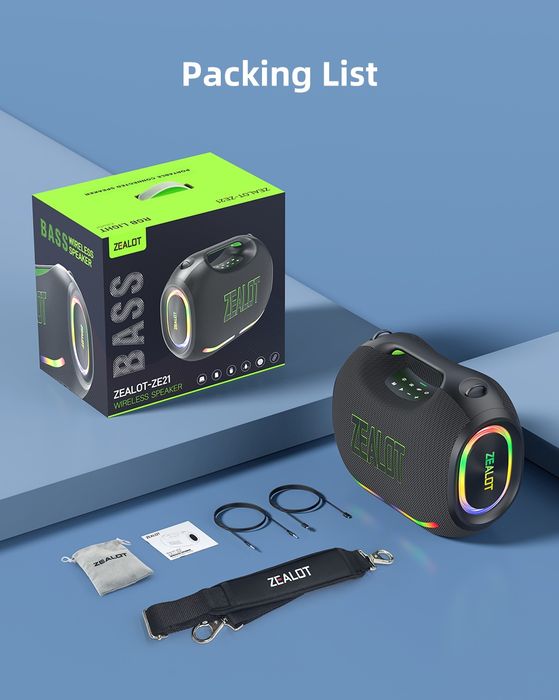 Zealot s89 si ze21 boxa bluetooth 250w 48000 mah baterie