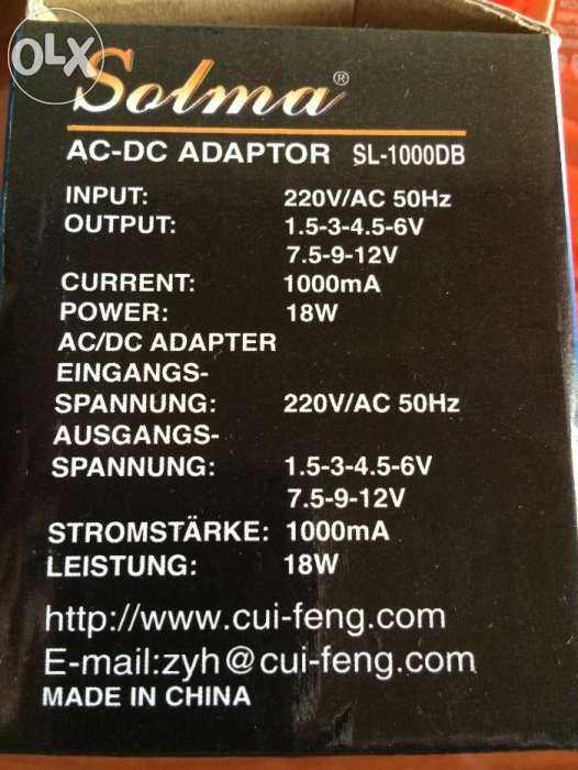 Adaptor AC-DC 1000mA
