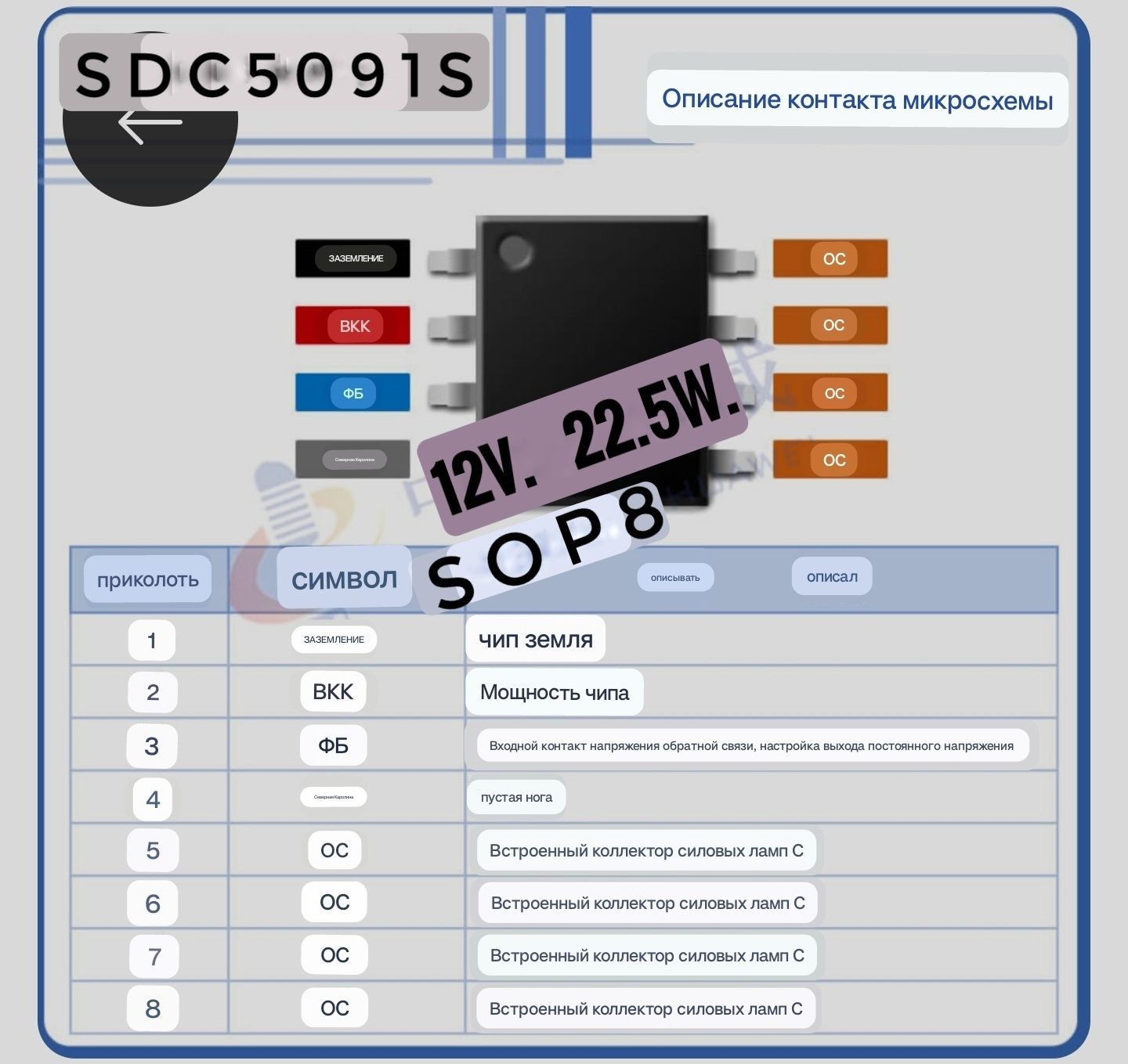 Микросхема SDC5091S SOP8