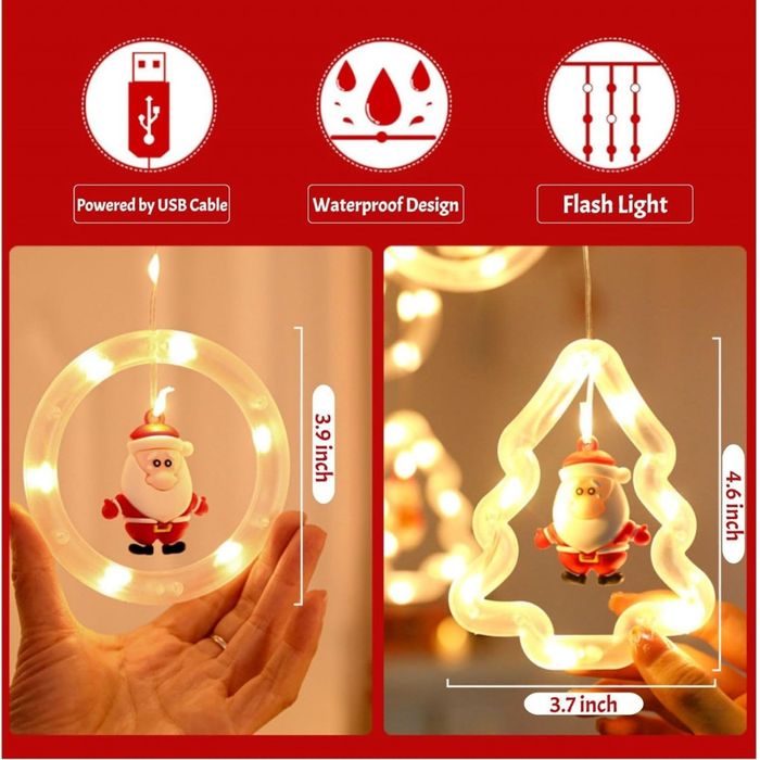 Светещ гирлянд с елхички и топчици