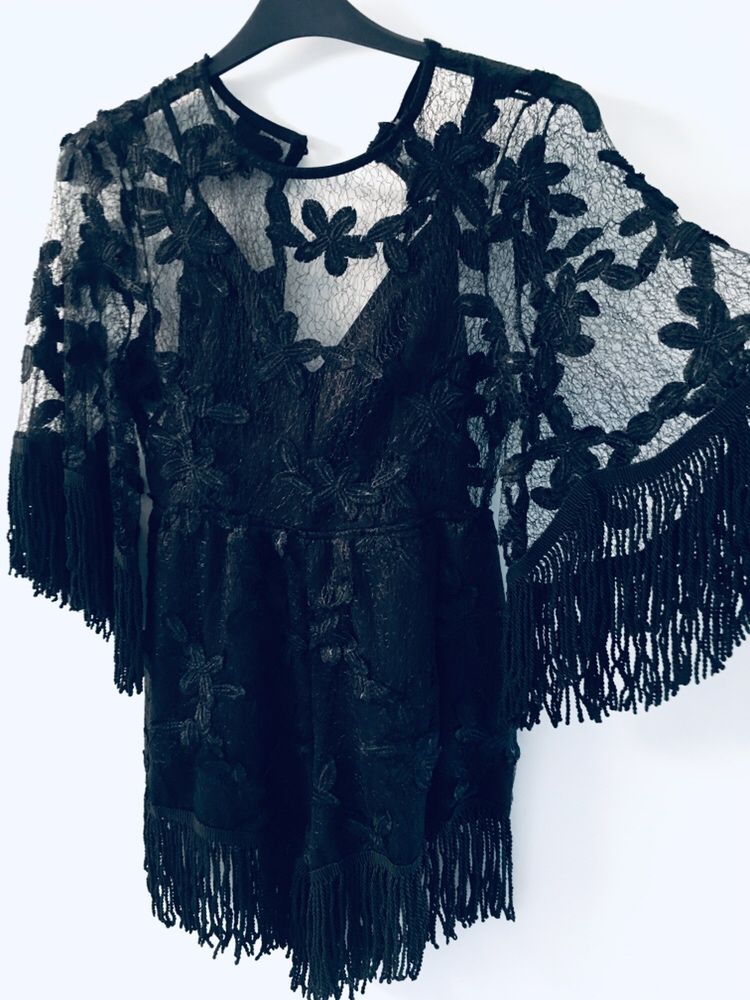 Rochie / Salopeta Neagră, dantela, măsura S