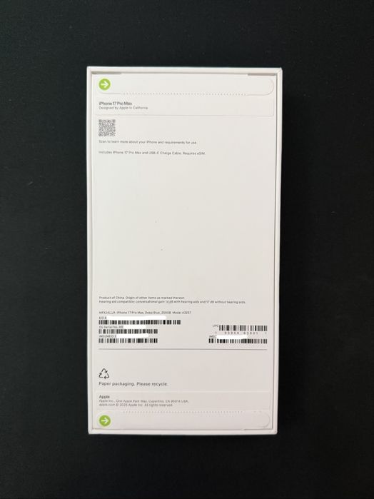 iPhone 17 Pro Max 256GB Deep Blue Sigilat