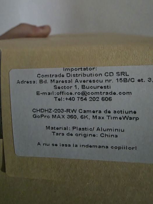 Camera video sport GoPro MAX 360 2025, 5.6K, Wi-Fi, GPS, negru