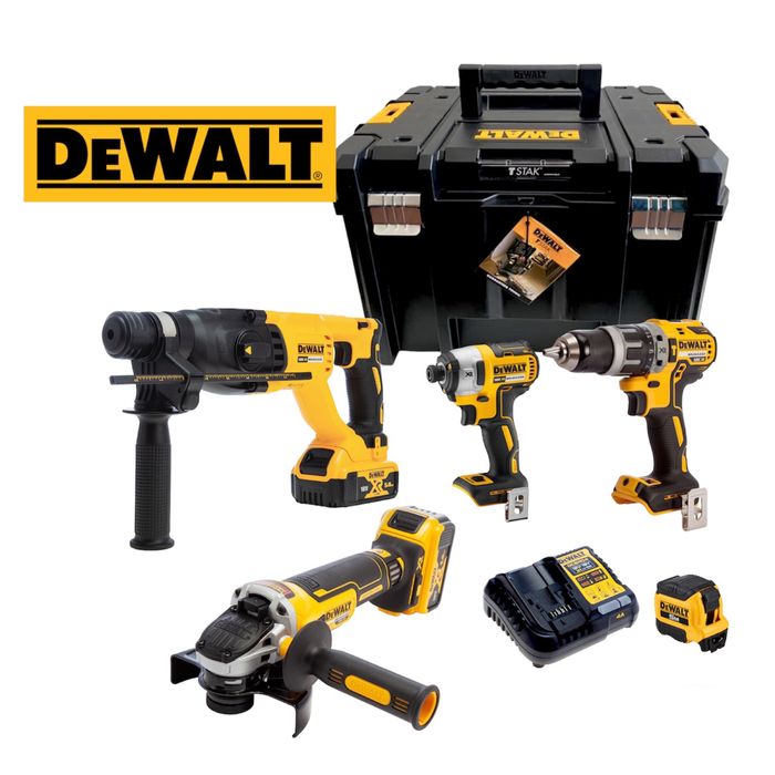 DeWALT - Перфоратор , Ъглошлайф , Винтоверт, Импакт +2бр 5Ah и Зарядно